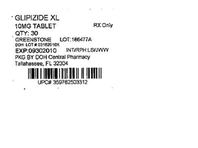 Label Image 10mg (Glipizide Xl 10mg(greenstone))
